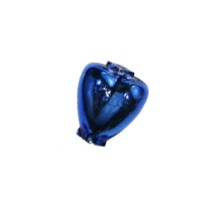 7 Blue Heart Blown Glass Beads .625" ~ Czech Republic