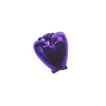 7 Purple Heart Blown Glass Beads .625" ~ Czech Republic