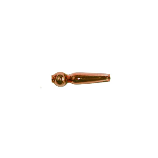 8 Copper Long Round Drop Glass Beads 1" ~ Czech Republic