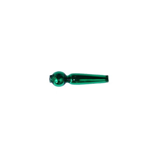 8 Green Long Round Drop Glass Beads 1" ~ Czech Republic