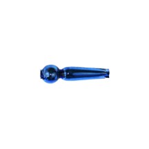 8 Blue Long Round Drop Glass Beads 1" ~ Czech Republic