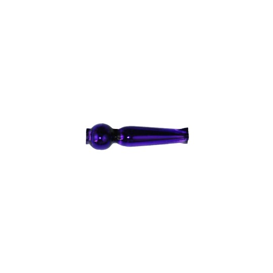 8 Purple Long Round Drop Glass Beads 1" ~ Czech Republic