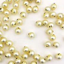 15 Matte Palest Yellow Round Glass Beads 10 mm ~ Czech Republic