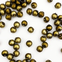 15 Matte Dark Olive Round Glass Beads 10 mm ~ Czech Republic