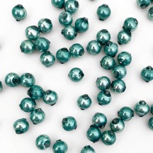 15 Pearl Dusty Blue Round Glass Beads 10 mm ~ Czech Republic