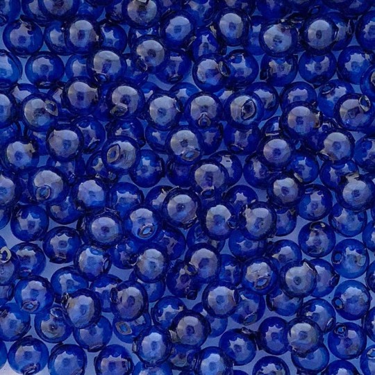 15 Clear Blue Round Glass Beads 10 mm ~ Czech Republic