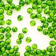 15 Clear Green Round Glass Beads 10 mm ~ Czech Republic