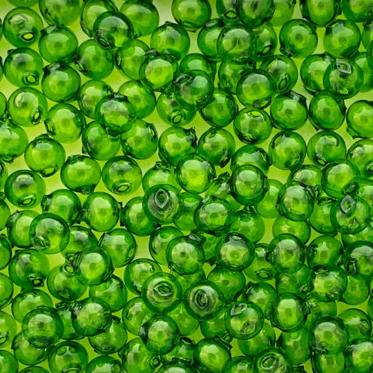15 Clear Green Round Glass Beads 10 mm ~ Czech Republic
