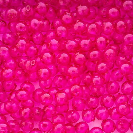15 Clear Hot Pink Round Glass Beads 10 mm ~ Czech Republic