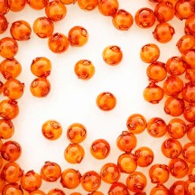15 Clear Orange Round Glass Beads 10 mm ~ Czech Republic