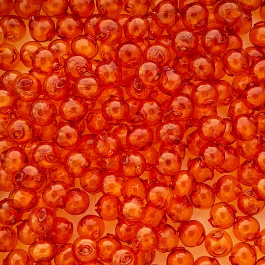 15 Clear Orange Round Glass Beads 10 mm ~ Czech Republic
