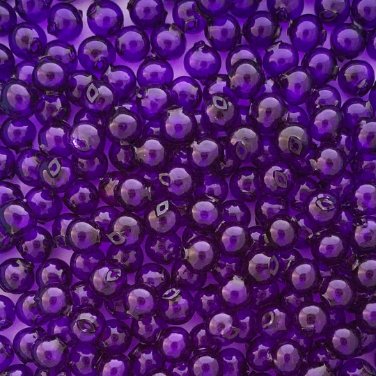 15 Clear Purple Round Glass Beads 10 mm ~ Czech Republic