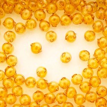 15 Clear Golden Yellow Round Glass Beads 10 mm ~ Czech Republic