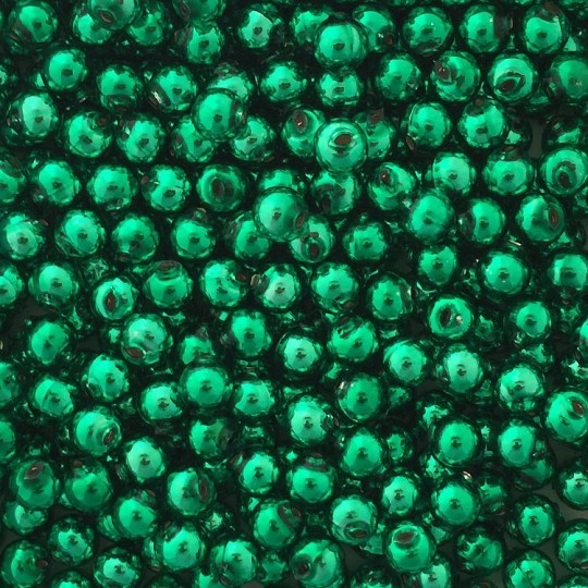 15 Green Round Glass Beads 10 mm ~ Czech Republic