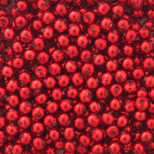 15 Red Round Glass Beads 10 mm ~ Czech Republic