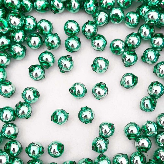 15 Light Green Round Glass Beads 10 mm ~ Czech Republic