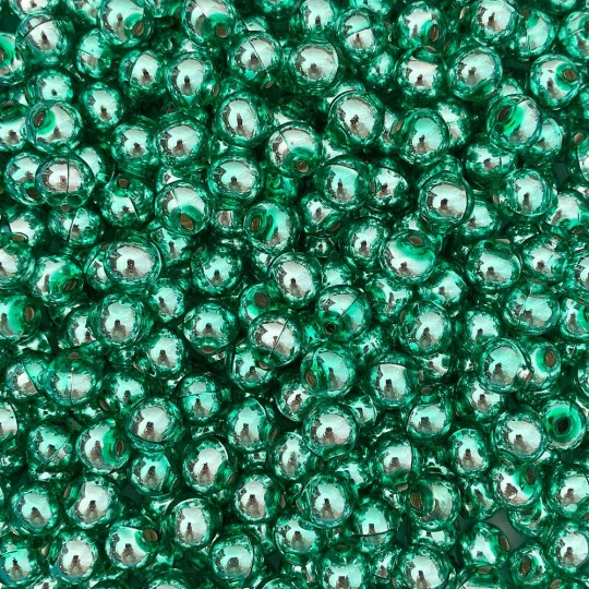 15 Light Green Round Glass Beads 10 mm ~ Czech Republic
