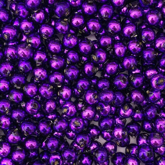 15 Purple Round Glass Beads 10 mm ~ Czech Republic