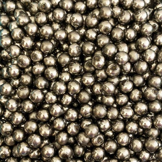 15 Pearl Pewter Grey Round Glass Beads 10 mm ~ Czech Republic