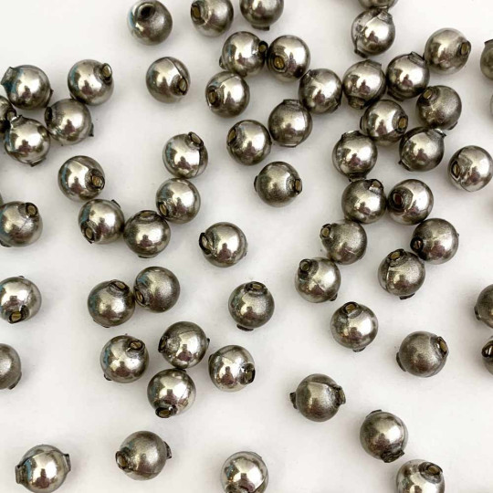 15 Pearl Pewter Grey Round Glass Beads 10 mm ~ Czech Republic