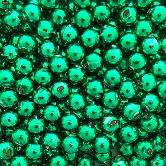 12 Green Round Glass Beads 12 mm ~ Czech Republic