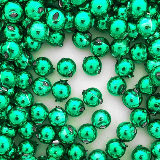 12 Green Round Glass Beads 12 mm ~ Czech Republic