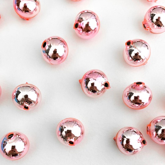 10 Glossy Light Pink Round Glass Beads 16 mm ~ Czech Republic