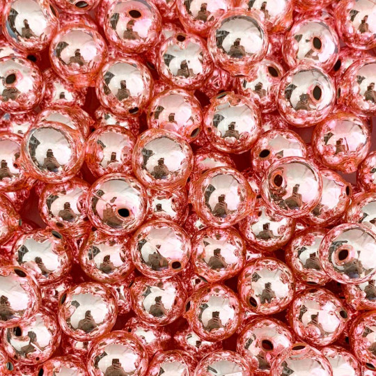 10 Glossy Light Pink Round Glass Beads 16 mm ~ Czech Republic