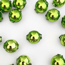 8 Lime Green Round Glass Beads 18 mm ~ Czech Republic