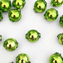 8 Lime Green Round Glass Beads 18 mm ~ Czech Republic