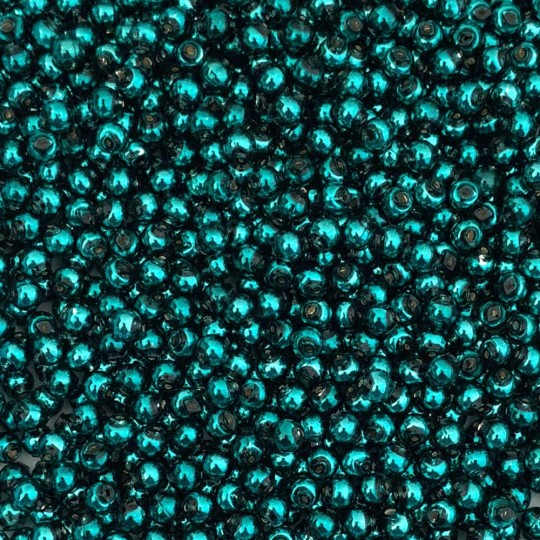 30 Dark Teal Round Glass Beads 6 mm ~ Czech Republic