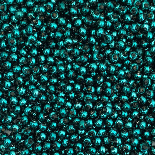 30 Dark Teal Round Glass Beads 6 mm ~ Czech Republic