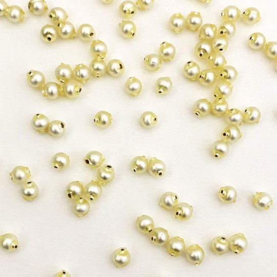 30 Matte Palest Yellow Round Glass Beads 6 mm ~ Czech Republic