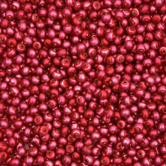 30 Matte Pink Round Glass Beads 6 mm ~ Czech Republic