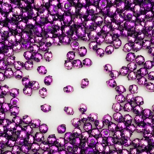30 Violet Purple Round Glass Beads 6 mm ~ Czech Republic