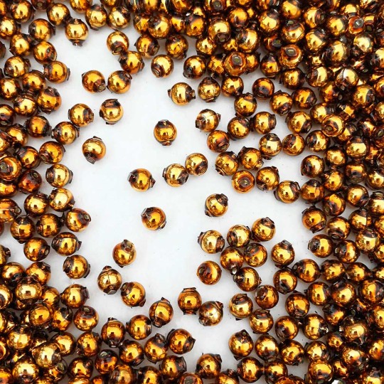 30 Brown Round Glass Beads 6 mm ~ Czech Republic