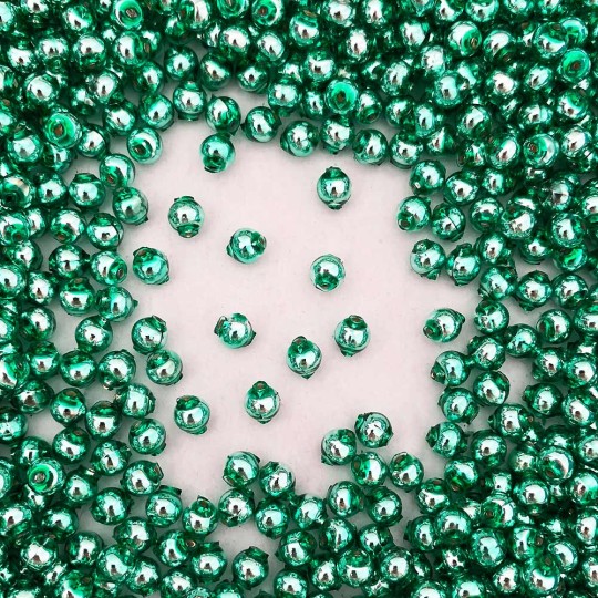 30 Light Green Round Glass Beads 6 mm ~ Czech Republic