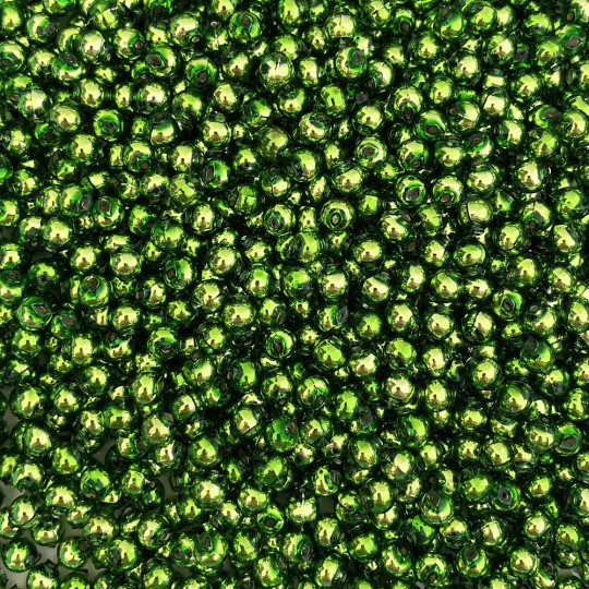 30 Lime Green Round Glass Beads 6 mm ~ Czech Republic