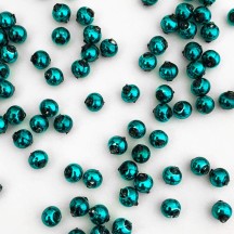 30 Dark Teal Round Glass Beads 8 mm ~ Czech Republic