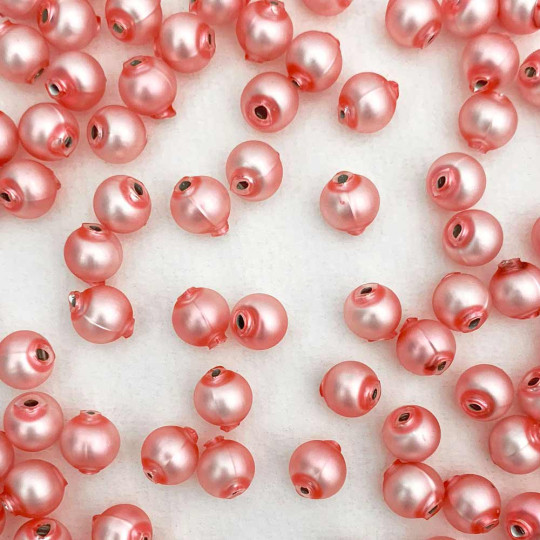 30 Matte Light Pink Round Glass Beads 8 mm ~ Czech Republic