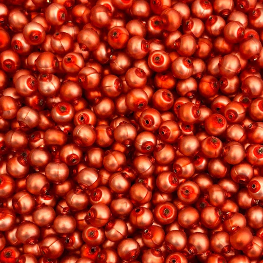 30 Matte Pumpkin Orange Round Glass Beads 8 mm ~ Czech Republic