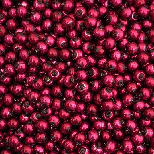 30 Pearl Blackberry Round Glass Beads 8 mm ~ Czech Republic