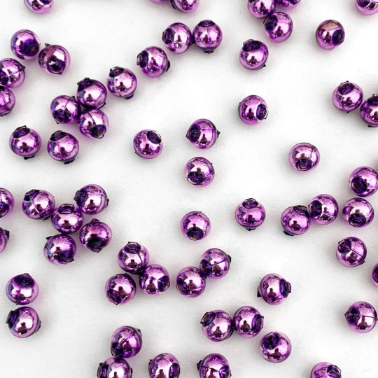 30 Violet Purple Round Glass Beads 8 mm ~ Czech Republic