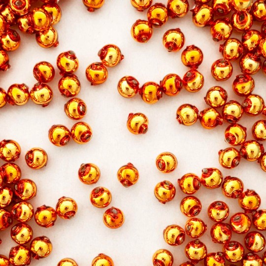 30 Copper Round Glass Beads 8 mm ~ Czech Republic