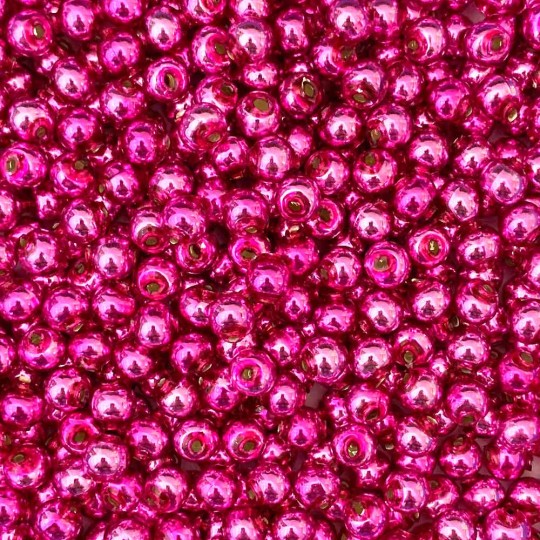 30 Hot Pink Round Glass Beads 8 mm ~ Czech Republic