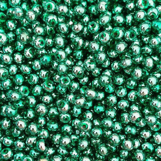 30 Light Green Round Glass Beads 8 mm ~ Czech Republic