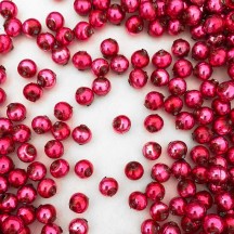 30 Pearl Fuchsia Pink Round Glass Beads 8 mm ~ Czech Republic