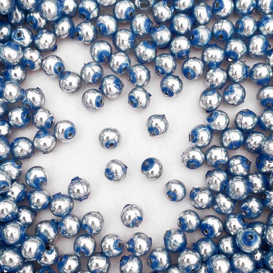 30 Pearl Light Blue Round Glass Beads 8 mm ~ Czech Republic