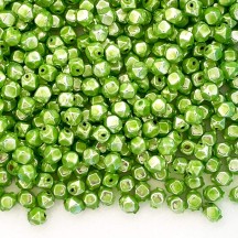 10 Pearl Green Faceted Cube Blown Glass Beads 8mm ~ Czech Republic