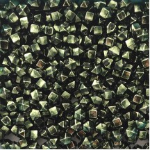 10 Forest Green Faceted Cube Blown Glass Beads 10mm ~ Czech Republic